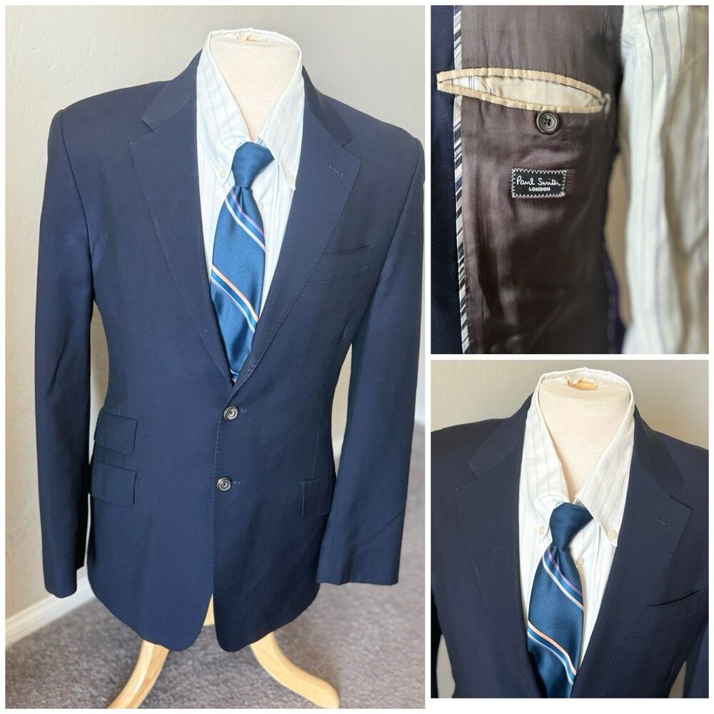 Paul Smith London Byard Sports Coat Jacket Purple Lining Wool Mohair 40 Regular